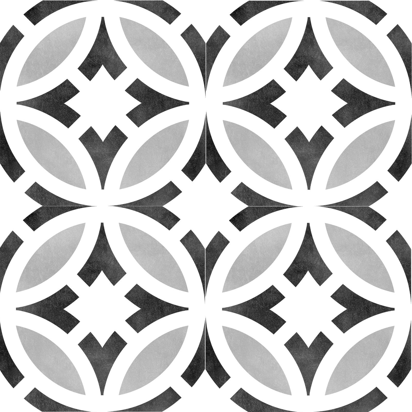 Frame 15 Encaustic Style Dėcor Star B W, Black And White Encaustic Tiles Australia