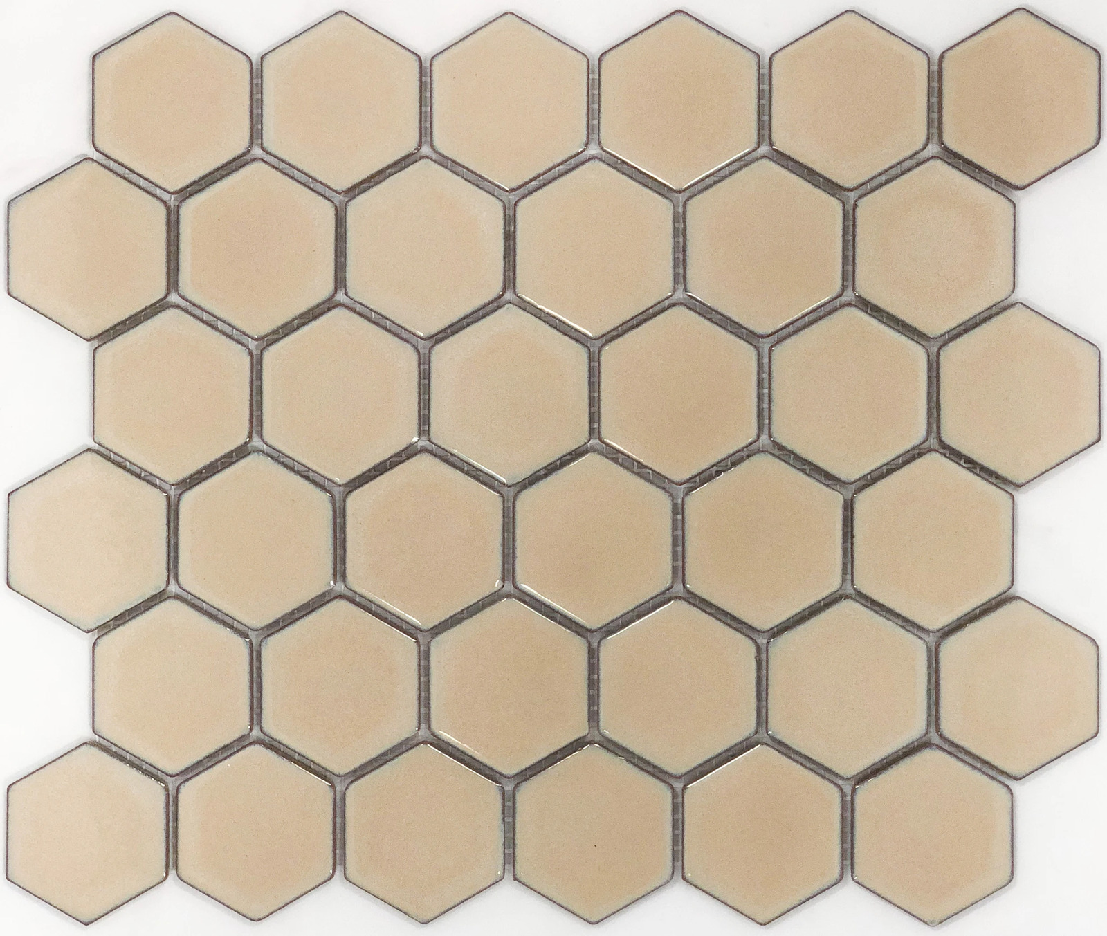 hexagon tile antique beige gloss