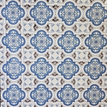 Blue and Brown patterned tiles