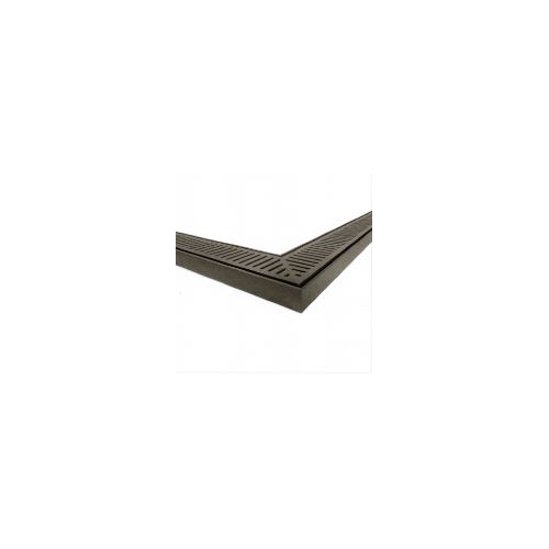 26mm Ezy Flow Heel Guard Grate - 45 Degree Corner - Brushed Gun Metal 5600mm Standard Length