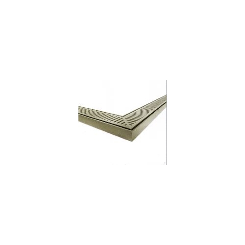 26mm Ezy Flow Heel Guard Grate - 45 Degree Corner - Brushed Nickel 5600mm Standard Length