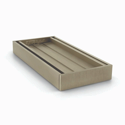 26mm Ezy Flow Tile Insert Grate Brushed Nickel 5600mm Standard Length