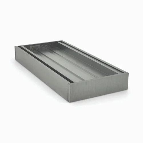 26mm Ezy Flow Tile Insert Grate Brushed Silver 5600mm Standard Length