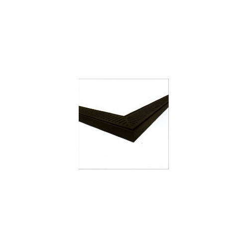 35mm Ezy Flow Heel Guard Grate 45 degree Corner Brushed Black 5600mm Standard Length