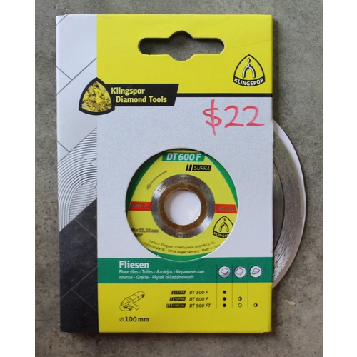 klingspor Diamond Cutting Blade - Continuous Rim DT600F – 100MM