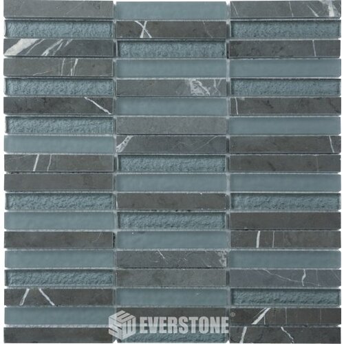 EE0505 - Pietra Grey/Glass Mix Mosaic 15x100mm