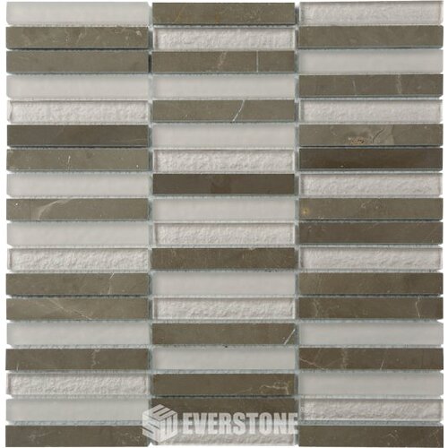 EE0508 - Mocha Brown/Glass Mix Mosaic 15x100mm