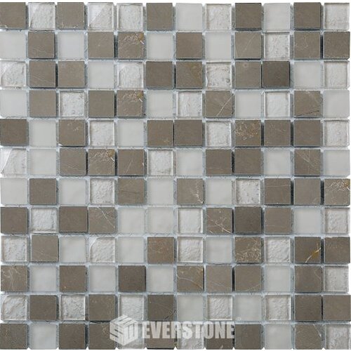 EE0509 - Mocha Brown/Glass Mix Mosaic 25x25mm