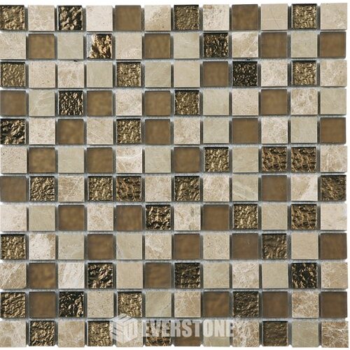 EE0518 - Light Emperador/Glass Mix Mosaic 25x25mm