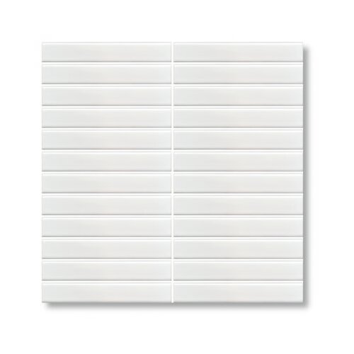 EE2053 : Cottage White Gloss Flat Porcelain Mosaic 20x145mm