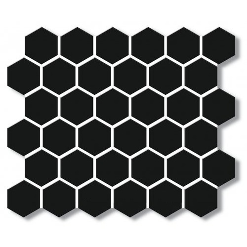 EE2137 - Black Gloss Porcelain Mosaic Medium Hex