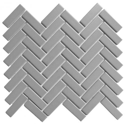 EE2145 - Grey Gloss Porcelain Mosaic Small Herringbone