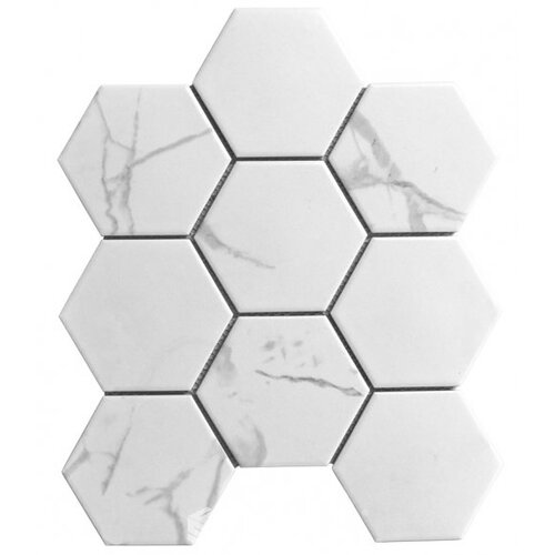 EE2149 - Carrara Porcelain Mosaic Large Hex