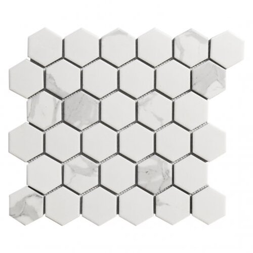 EE2152 - Carrara Porcelain Mosaic Medium Hex