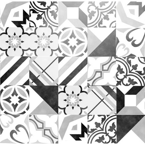 Frame_15 Encaustic Style Décor Patchwork B&W