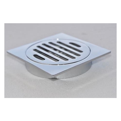 Low Profile, Chrome Plated Drain: 85x85x20mm