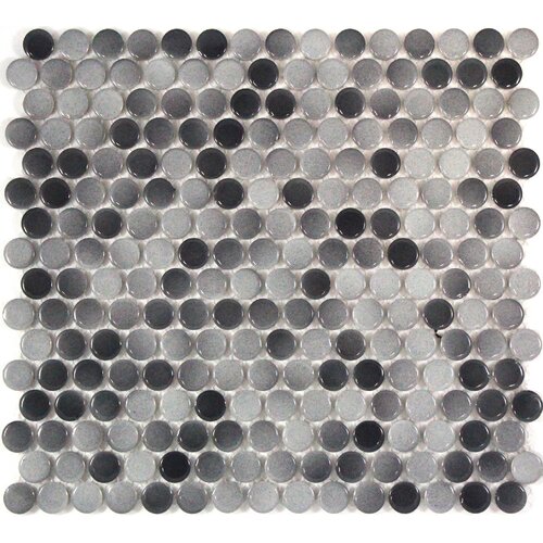 PD0058 - 19mm Grey Mix Gloss Penny Round