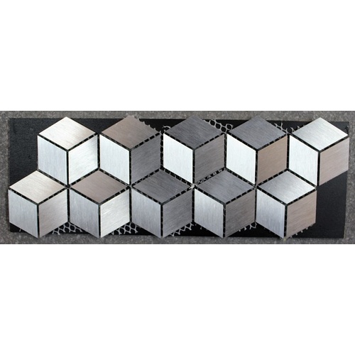 Metallic Aluminium Cube Mosaic Tiles PD0088