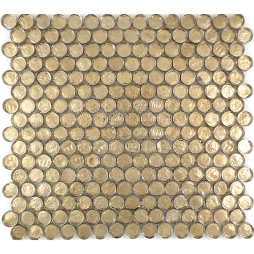 PD0090 - Metallic Gold Backed Glass Penny Round