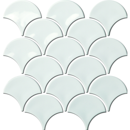 PD0164 Fishscale Fan Shape White Gloss