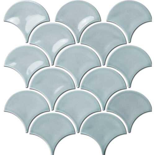 PD0166 Fishscale Fan Shape Ash Grey Gloss