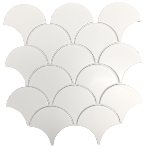 PD0170 Fishscale Fan Shape Matte White
