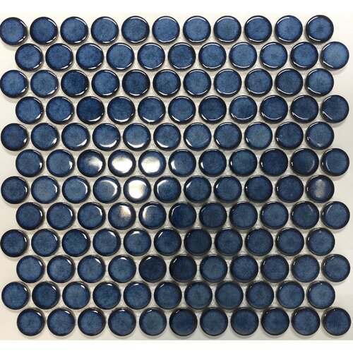 PD0185 - 28mm Antique Gloss Shadow Blue Penny Round