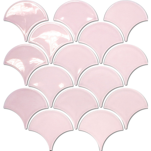 Fishscale Fan Shape Gloss Pastel Pink