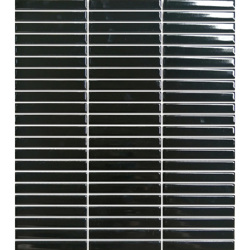 Kit-Kat Mosaic Plain Black Gloss 12x92mm