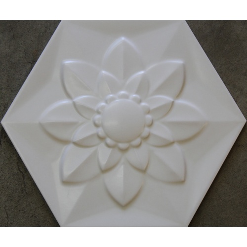 Hexagon Frozen Flower White Bisazza